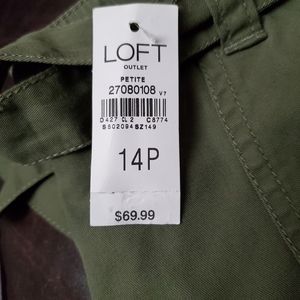 Loft 14 Petite Army Green Cargo Jogger Pants